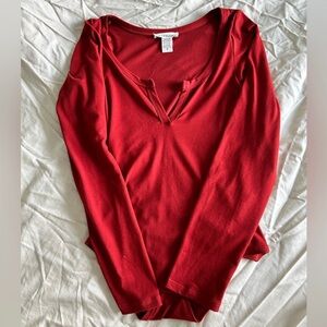 Burgundy Long Sleeve Bodysuit
